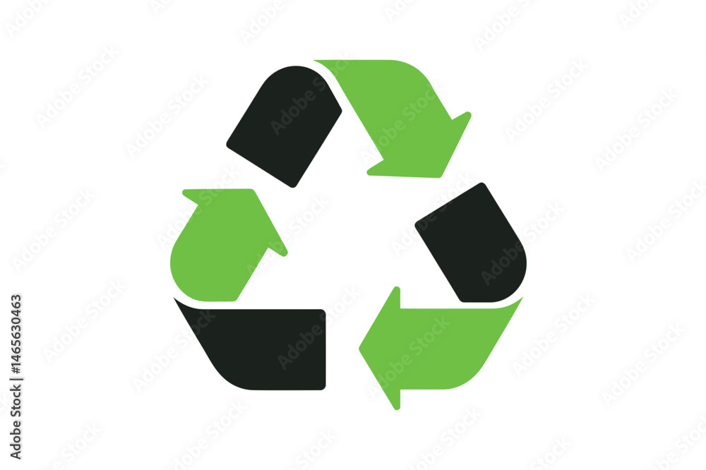 Recycle symbol green and black for environment use Recycle symbol green and black for environment use
