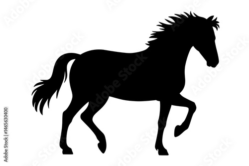 Black horse silhouette equine animal vector image