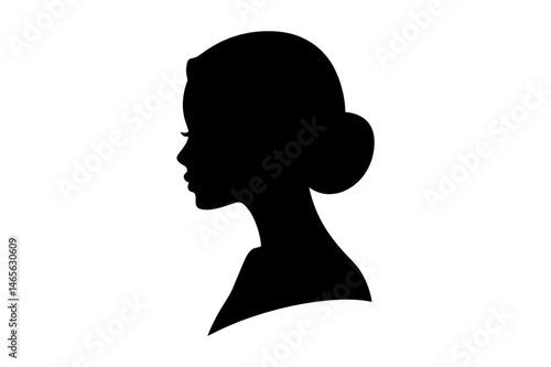 Elegant woman silhouette profile vector illustration