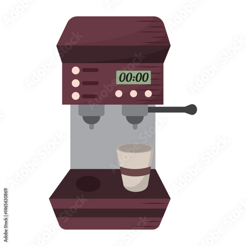Isolated machine coffee shop illustration