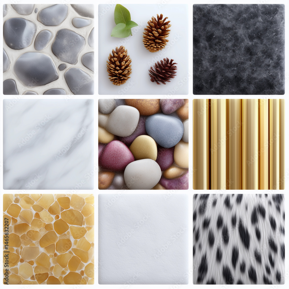 The image is a collage of different textures and patterns