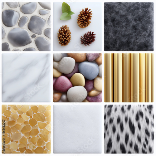 Obraz na płótnie The image is a collage of different textures and patterns w salonie
