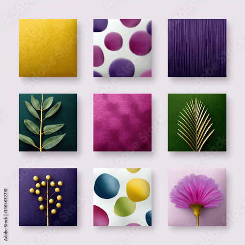 Obraz na płótnie A collection of abstract art pieces with a variety of colors and patterns w salonie