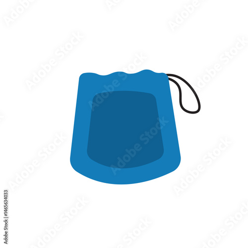 Blue drawstring sports bag. Vector