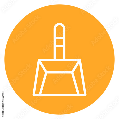 Minimalist Line Art Dust Pan Circle Icon