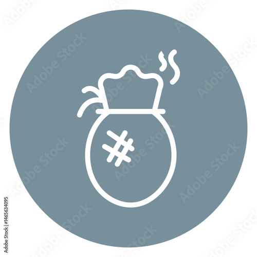 Minimalist Line Art Garbage Bag Circle Icon