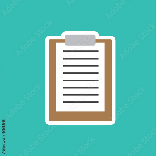Clipboard with paper icon. Vector