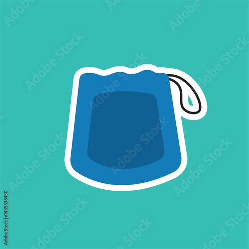 Blue drawstring sports bag. Vector