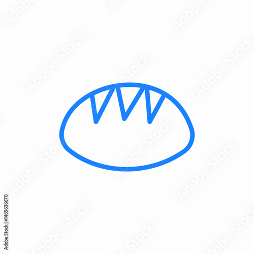 bread loaf bakery icon sign vector