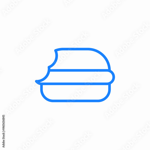 burger food bitten icon sign vector