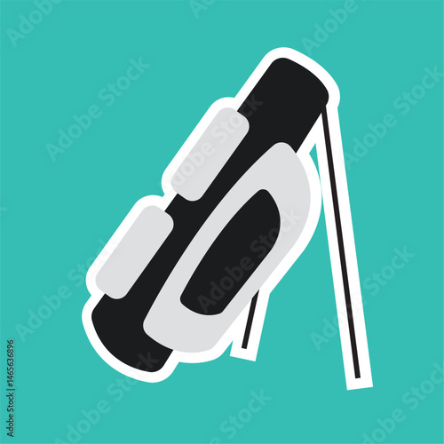 Golf bag standing icon. Vector