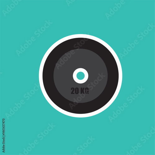 20kg weight plate icon. Vector