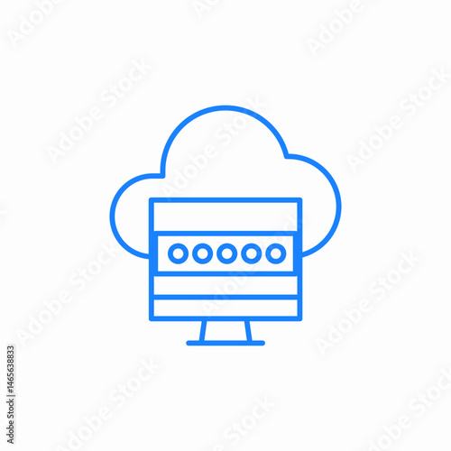 cloud monitor password icon sign vector
