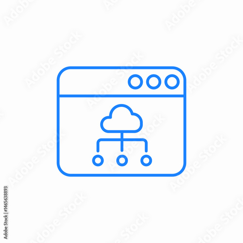 cloud network interface icon sign vector