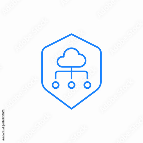cloud network structure icon sign vector