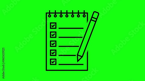 To Do List Icon Symbol on Green Background