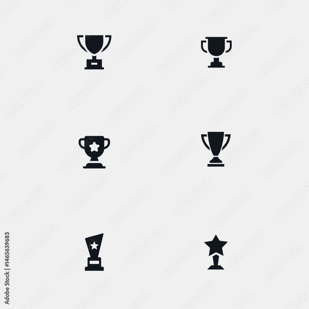 Trophy cup icon logo flat vector design Trophy cup icon logo flat vector design