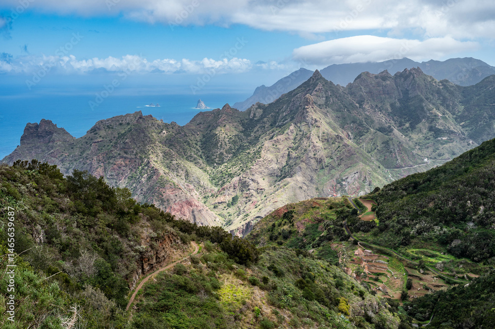 Anaga mountains aerial view, Tenerife.
