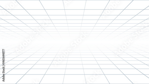 Vector perspective grid. Abstract wireframe landscape. Vector illustration