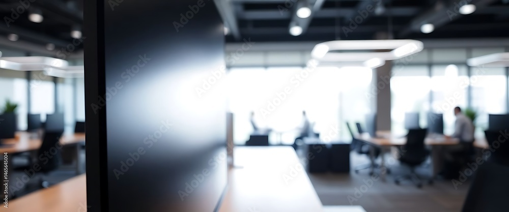Fototapeta premium blurry photo of an office with desks and chairs