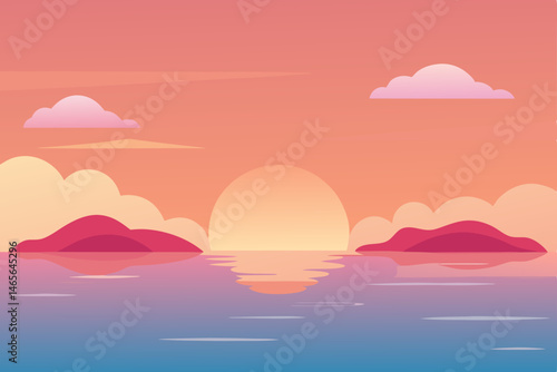 sunset on the sea