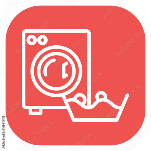 Minimalist Line Art Laundry Rounded Square Icon