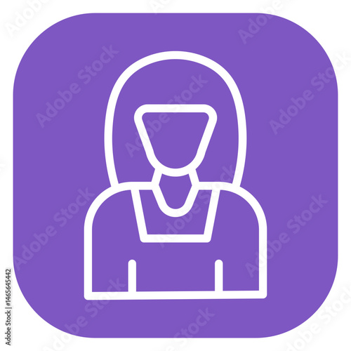 Minimalist Line Art Maid Rounded Square Icon