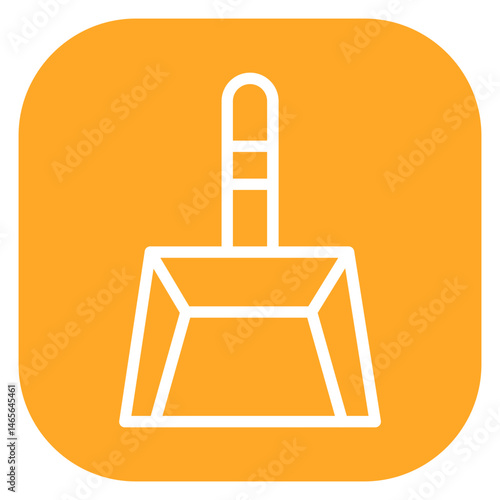 Minimalist Line Art Dust Pan Rounded Square Icon