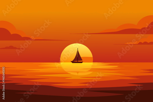 sailboat at sunset