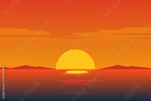 sunset over the sea