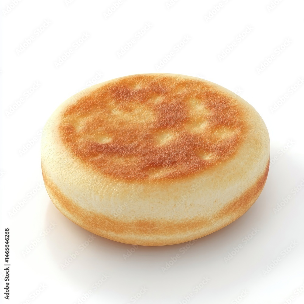 Round, golden-brown bread bun. Round, golden-brown bread bun.