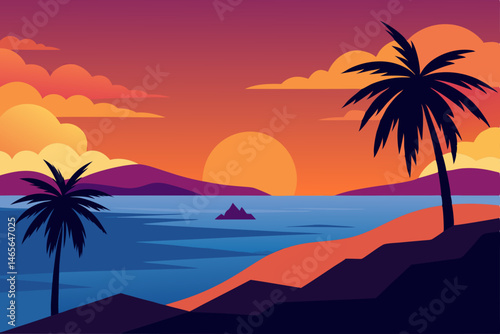 sunset on the beach