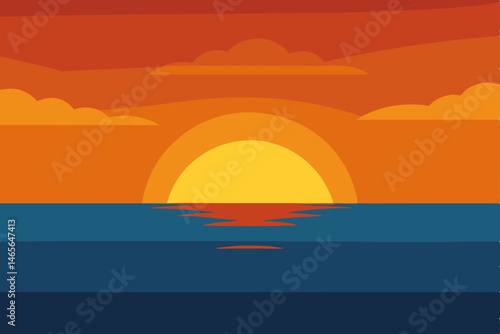 sunset over the sea 