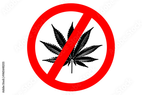 anti-marijuana policy: understanding cannabis prohibition and substance control regulations isolated on white background.
