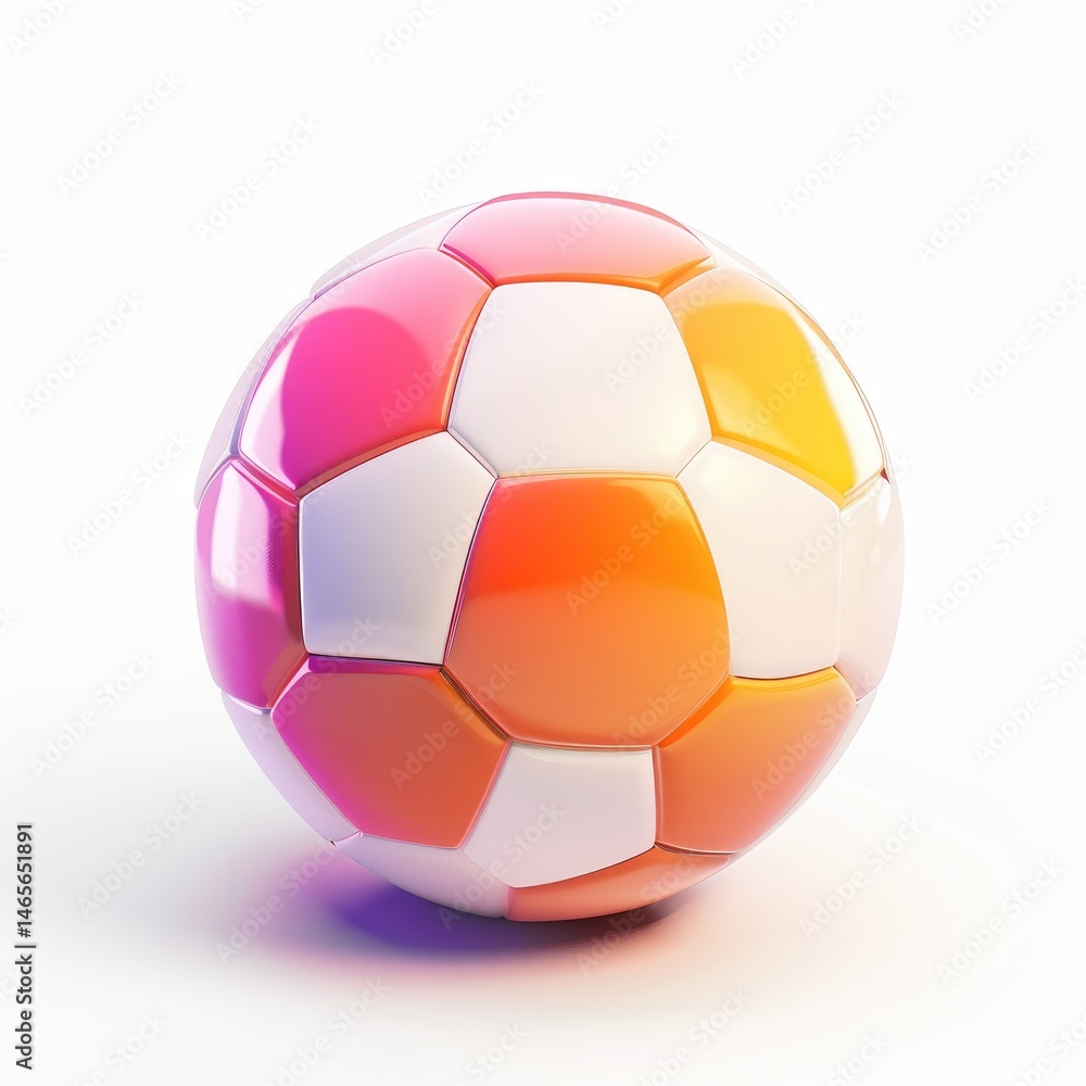 Fototapeta premium Vibrant, colorful soccer ball with a gradient design.