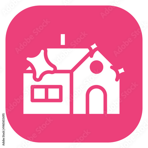 Bold Glyph Clean House Rounded Square Icon