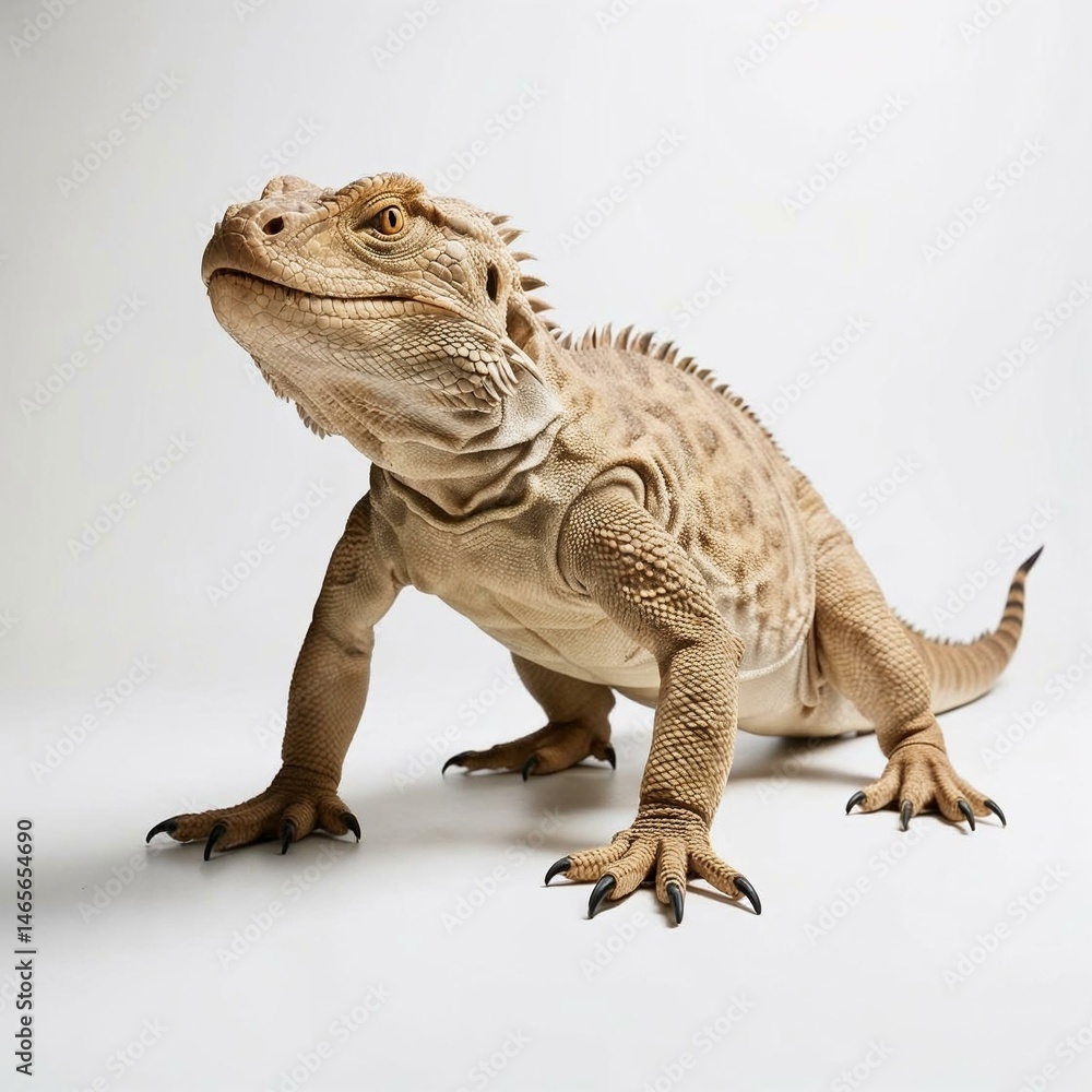 Fototapeta premium Komodo in the studio photo capture with perfect lighting on white background