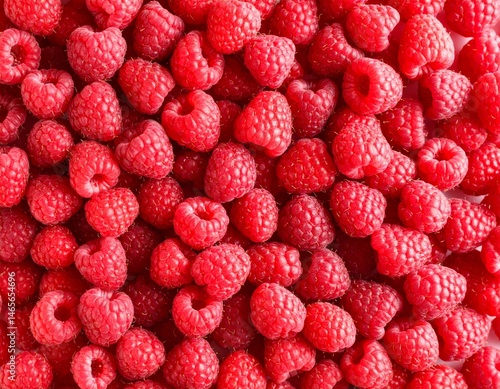 Wallpaper Mural Fresh red raspberry fruit over white background Torontodigital.ca