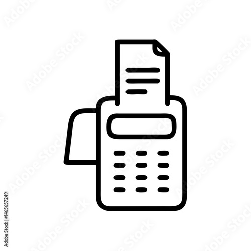 Calculator with Receipt Paper Document  