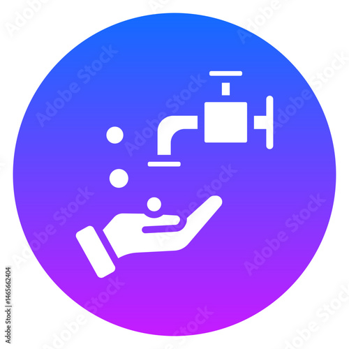 Bold Glyph Washing Hands Gradient Circle Icon