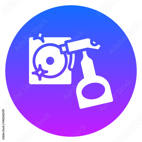 Bold Glyph Cleaning Door Handle Gradient Circle Icon