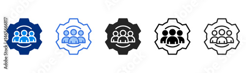 Team icon set multiple style collection