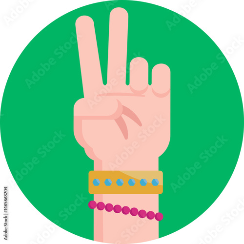 Universal peace symbol often associated with anti-war protests and hippie movements.