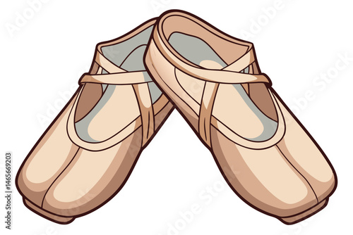 Ballet shoes positioned elegantly, showcasing the classic design and craftsmanship of traditional dance footwear in a warm and inviting aesthetic