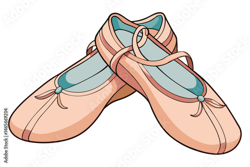Ballet shoes positioned elegantly, showcasing the classic design and craftsmanship of traditional dance footwear in a warm and inviting aesthetic