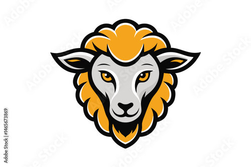 Fierce lamb mascot reveals captivating golden eyes and a striking blonde mane