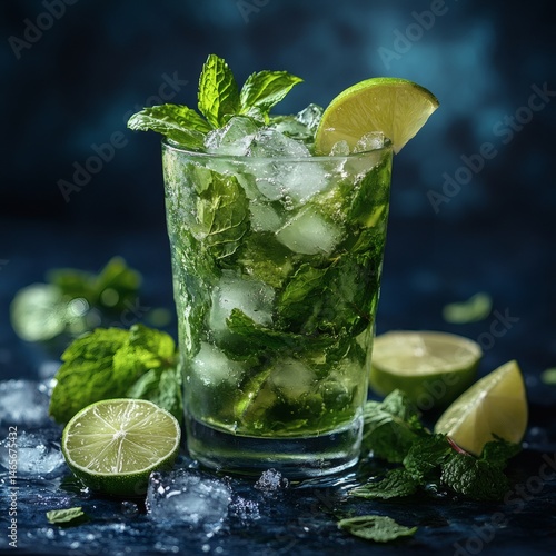 Wallpaper Mural Refreshing Mojito Cocktail with Mint and Lime Torontodigital.ca