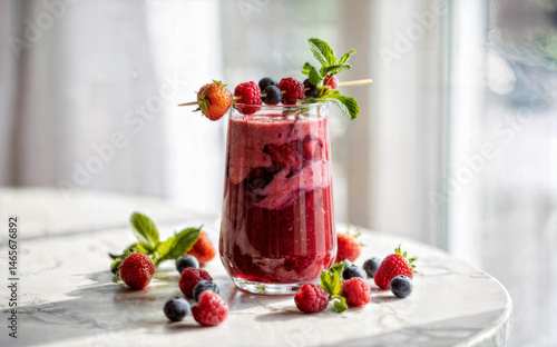 Raspberry and blackberry smoothie