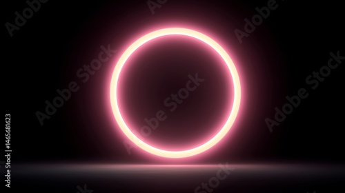 Glowing Neon Circle on Dark Background