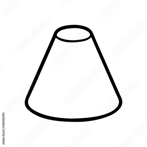 Truncated Cone with a Flat Top Illustration, icon, vector  